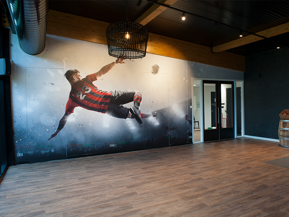 Rood Fractie Uitgaven SportParkPlus – Fotowand (fotobehang) - Artiqs: grafisch ontwerp en  interieur decoratie