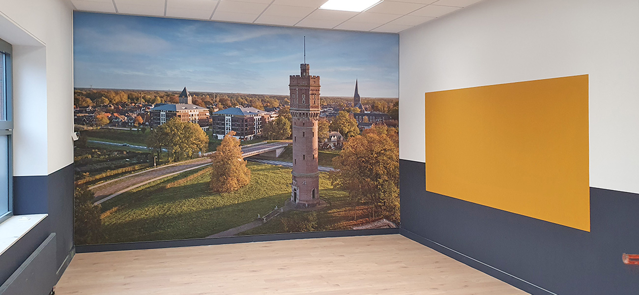 Wandvullend textielframe met akoestische panelen | Wonen Delden